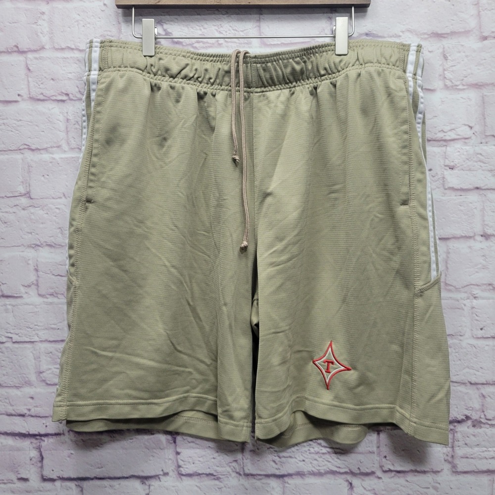 Adidas Athletic Shorts Size 2X Beige Thomasville HS Logo Gym Training Workout